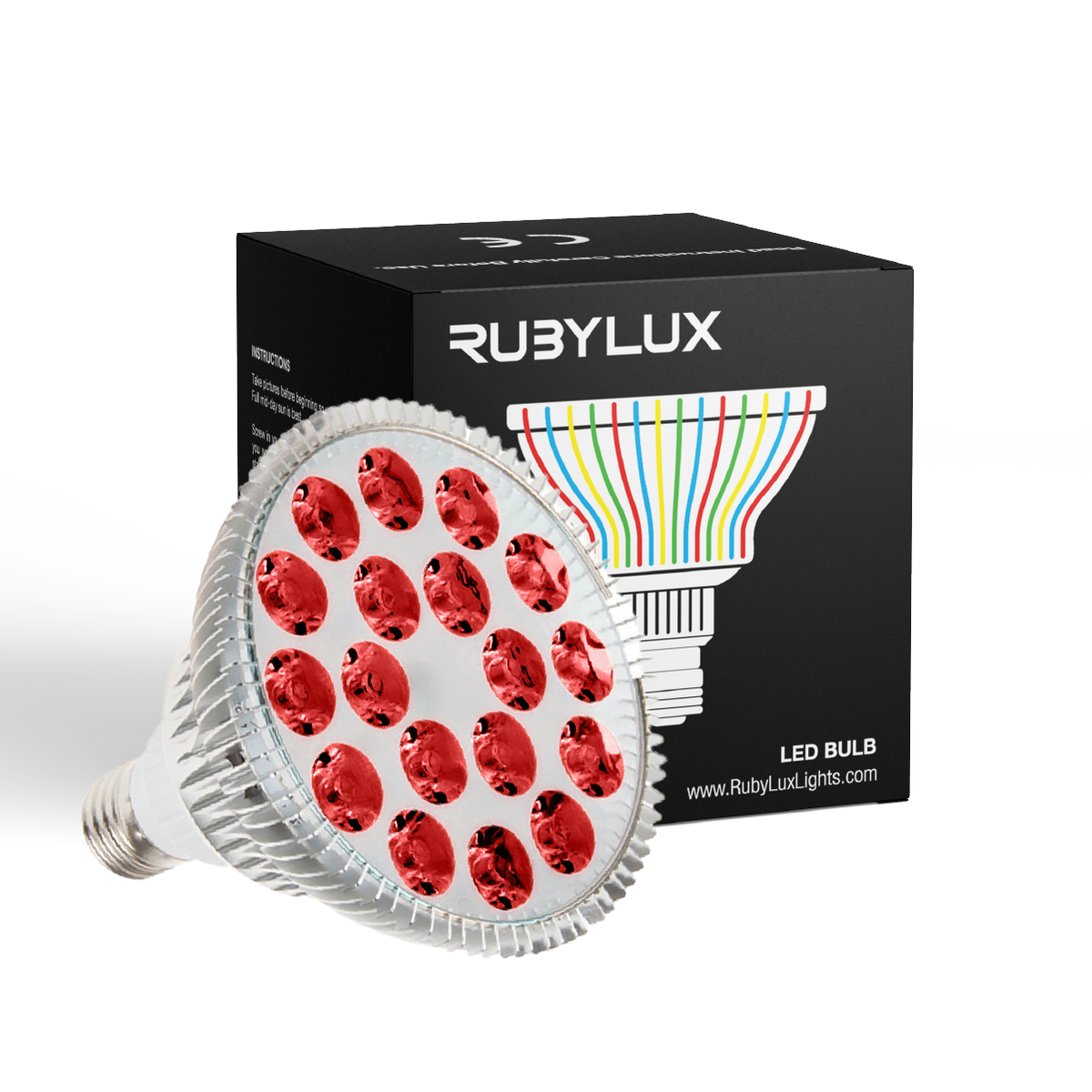 Led Pressure Ruby RubyLux All Red LED Bulb - Size Large – 2nd Generation - 120V for US ...