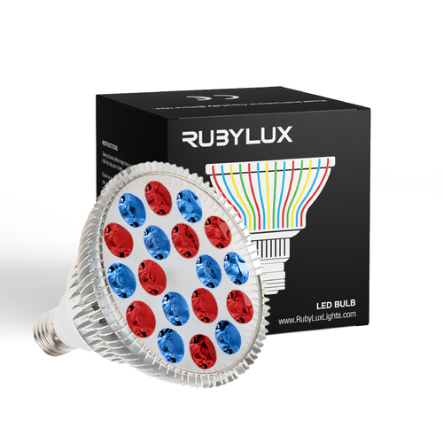 RubyLux All Red & Blue LED Bulb - Size Large – 2nd Generation -  220V for Europe & Australia