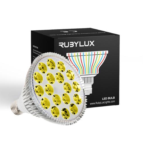 RubyLux All Yellow LED Bulb - Size Large – 2nd Generation  - 120V for US
