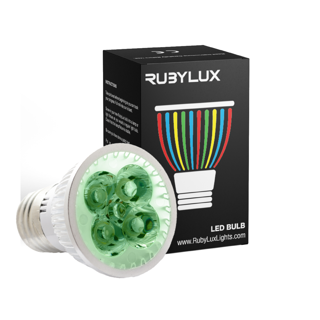 RubyLux All Green LED Bulb - Small - 2nd Generation 220V Europe & Australia