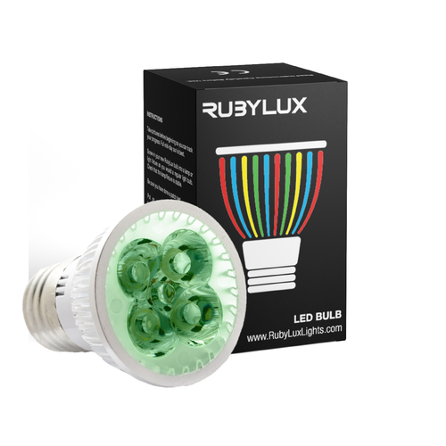 RubyLux All Green LED Bulb - Small - 2nd Generation 120V US & Canada