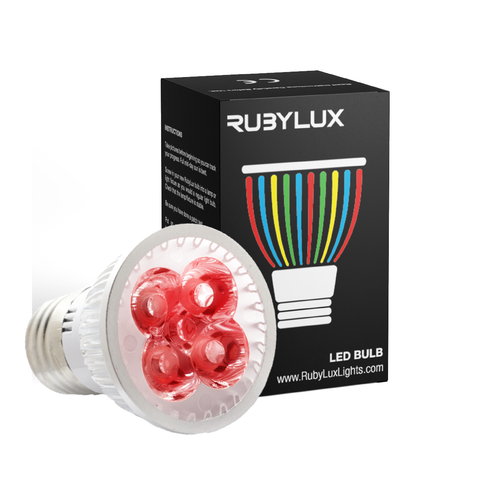 RubyLux All Red LED Bulb - Small - 2nd Generation - 120V for US